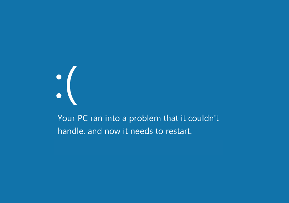 Pantallazo azul en Windows 8