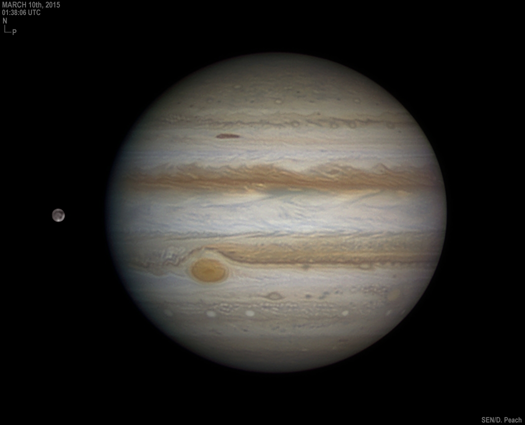 Júpiter, Ganímedes y la Gran Mancha Roja
