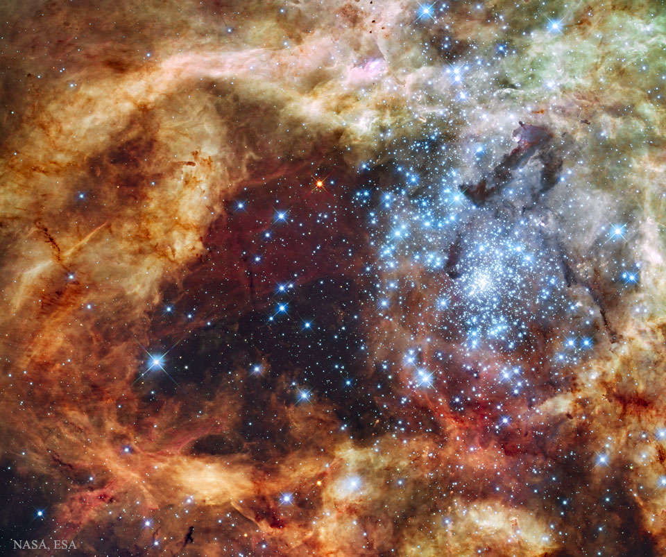 El cúmulo estelar R136 estalla a la vista